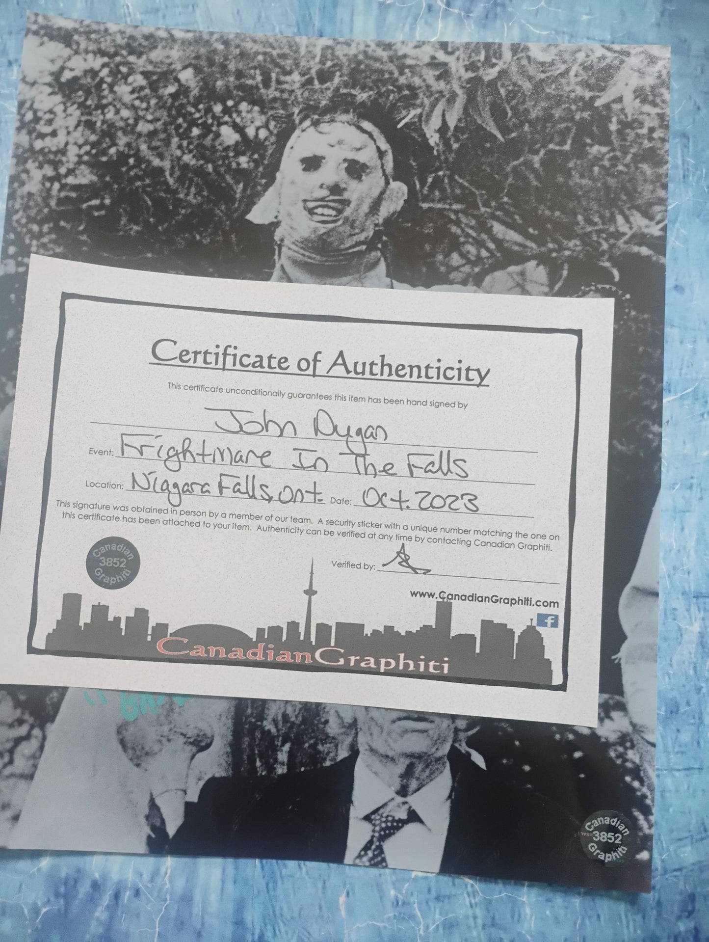 John Dugan Hand Signed Autograph 8x10 Photo COA Texas Chainsaw Massacre