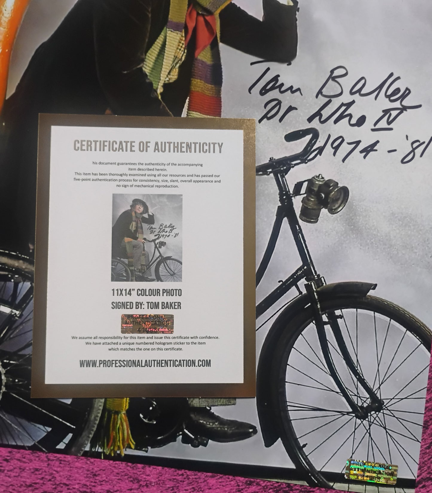 Tom Baker Hand Signed Autograph 11x14 Photo COA Doctor Who