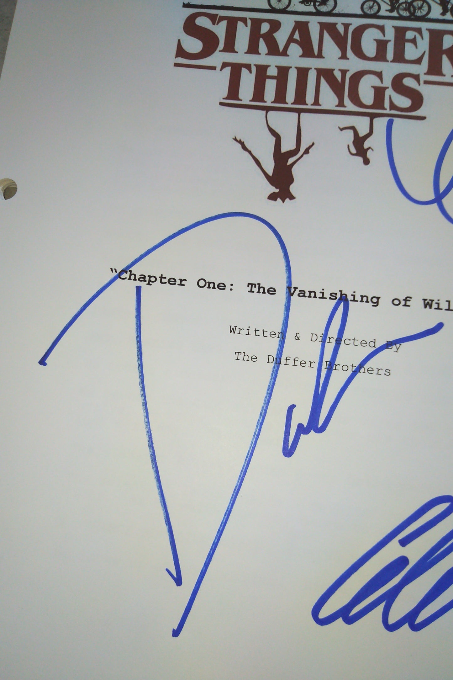 Stranger Things Cast Hand Signed Autograph Script COA David Harbour