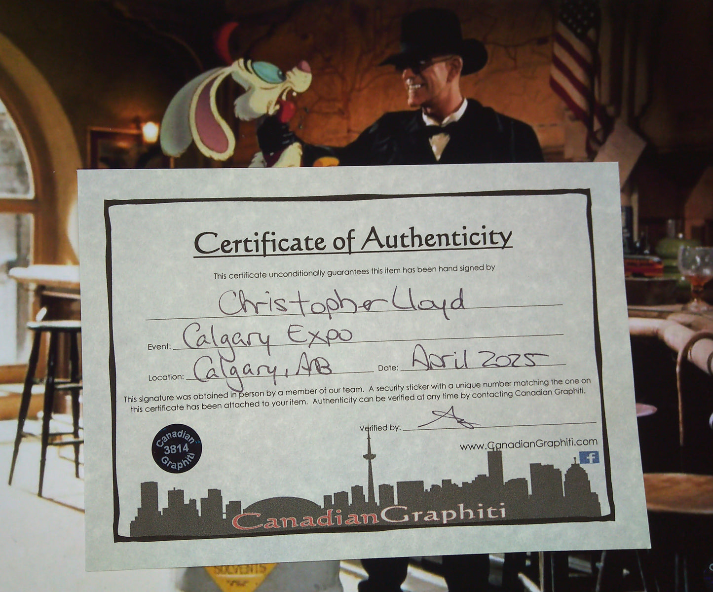 Christopher Lloyd Hand Signed Autograph 8x10 Photo COA Roger Rabbit