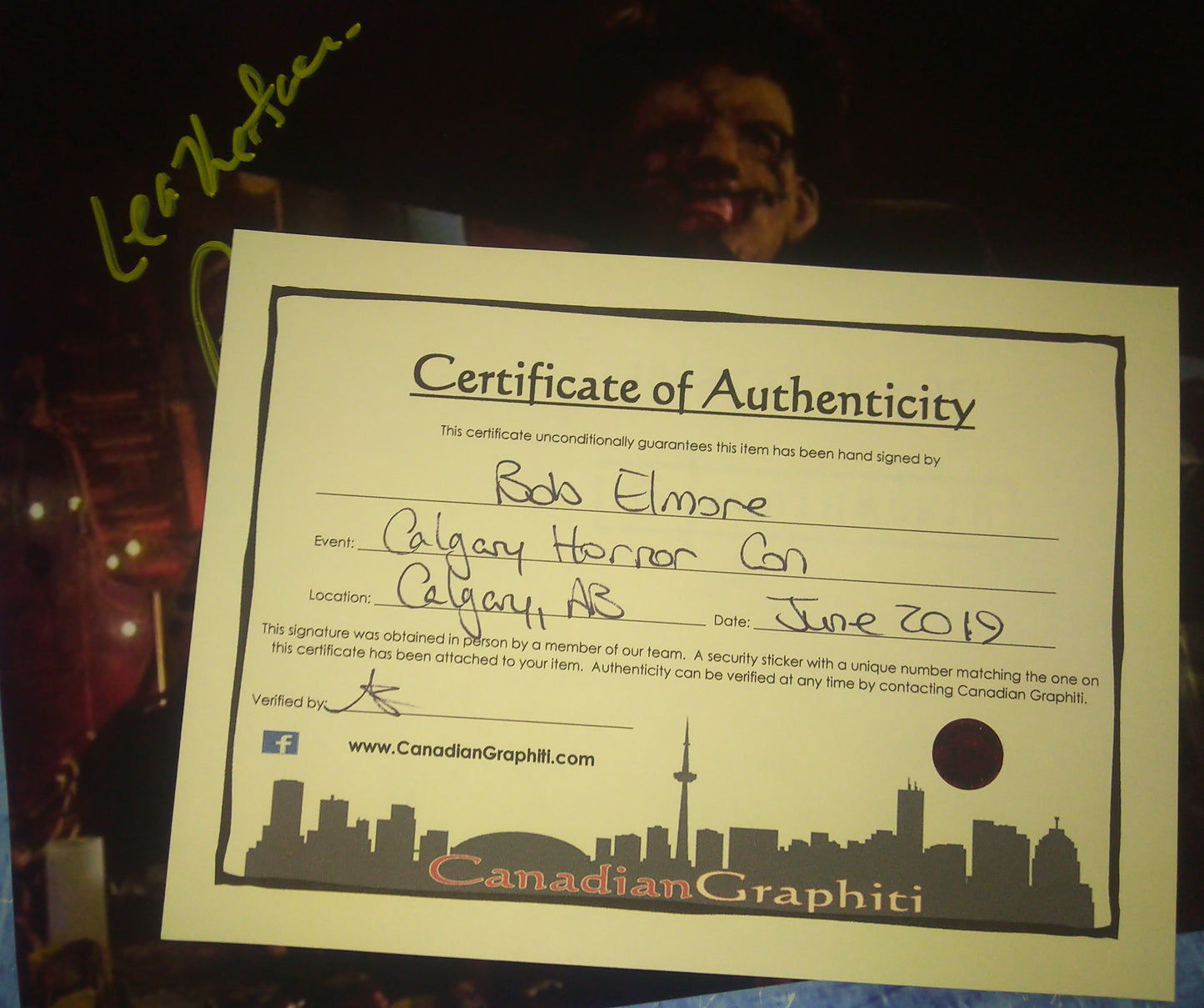 Bob Elmore Hand Signed Autograph 8x10 Photo COA Texas Chainsaw Massacre