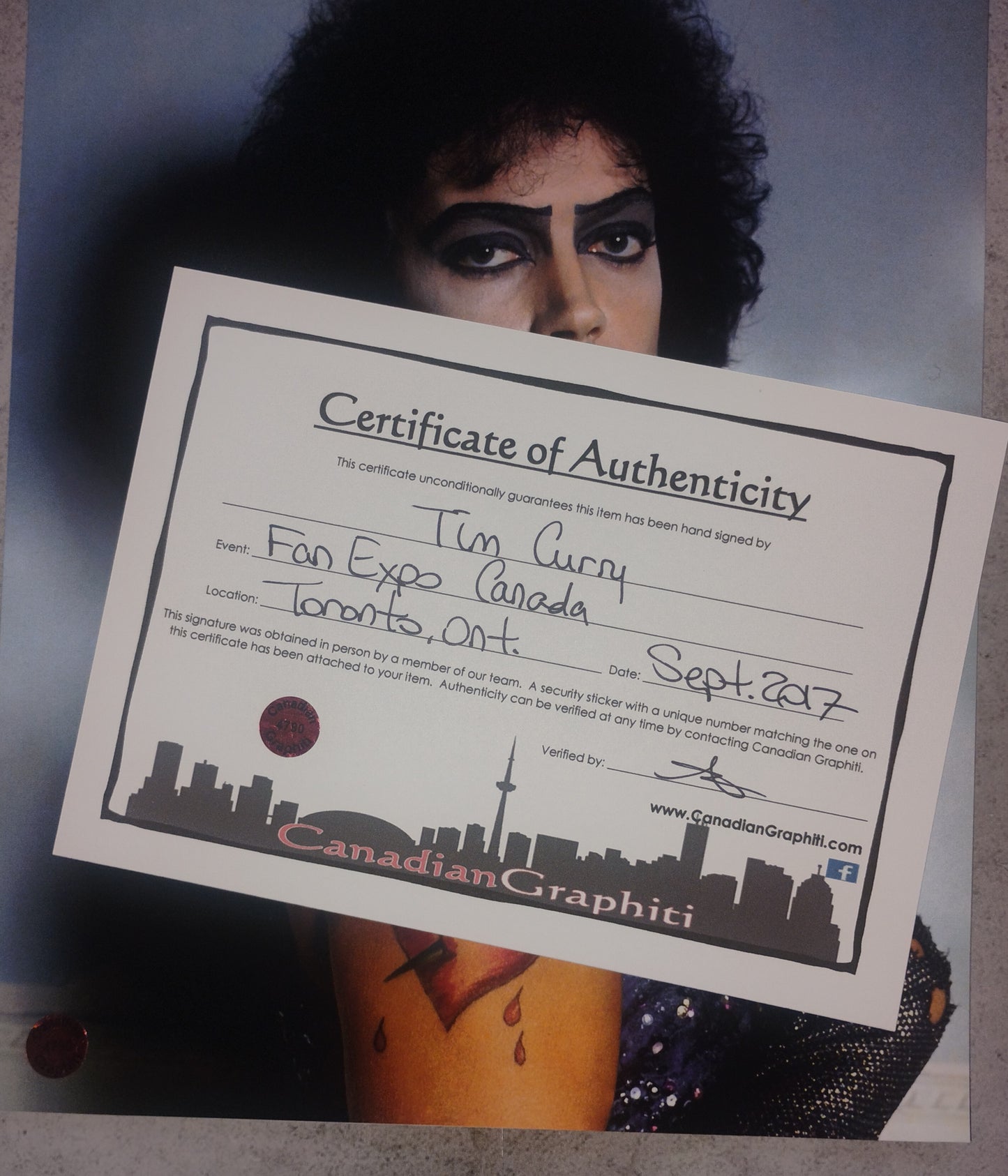 Tim Curry Hand Signed Autograph Photo COA Clue Rocky Horror Picture Show