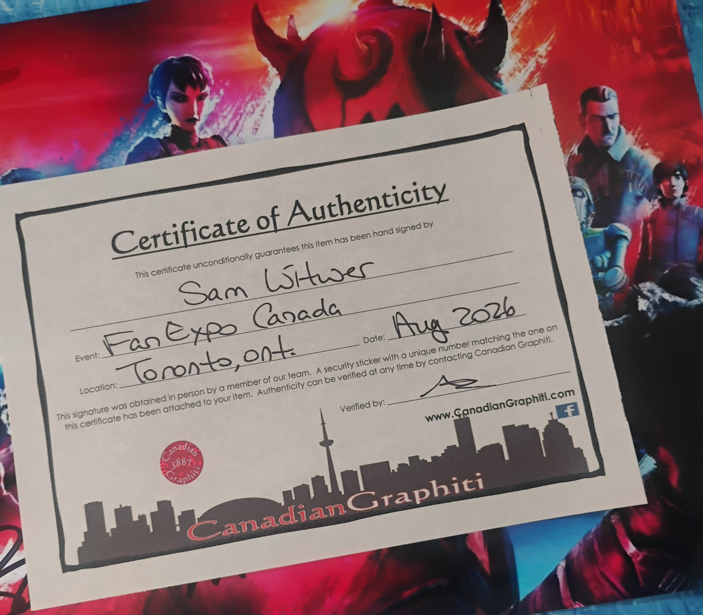 Sam Witwer Hand Signed Autograph 8x10 Photo OPix COA Star Wars Darth Maul