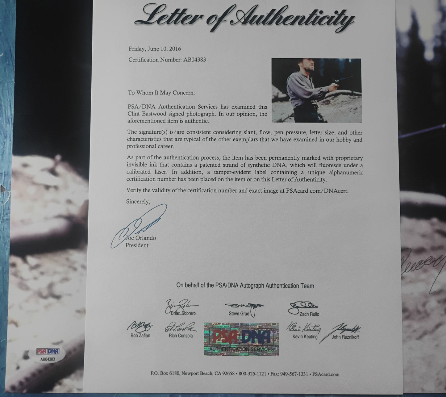 Clint Eastwood Hand Signed Autograph 11x14 Photo PSA COA