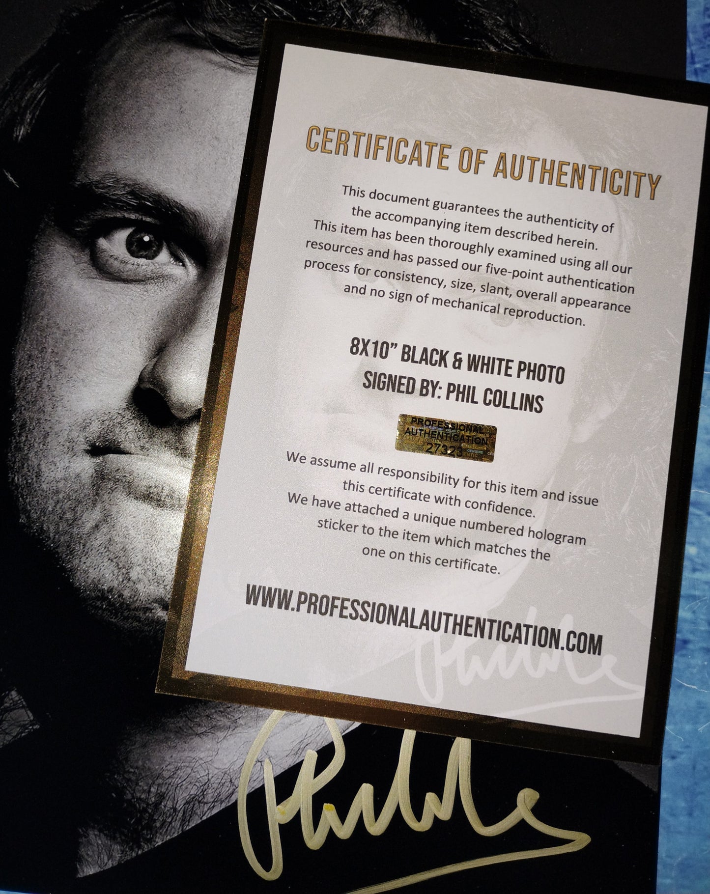 Phil Collins Hand Signed Autograph 8x10 Photo COA