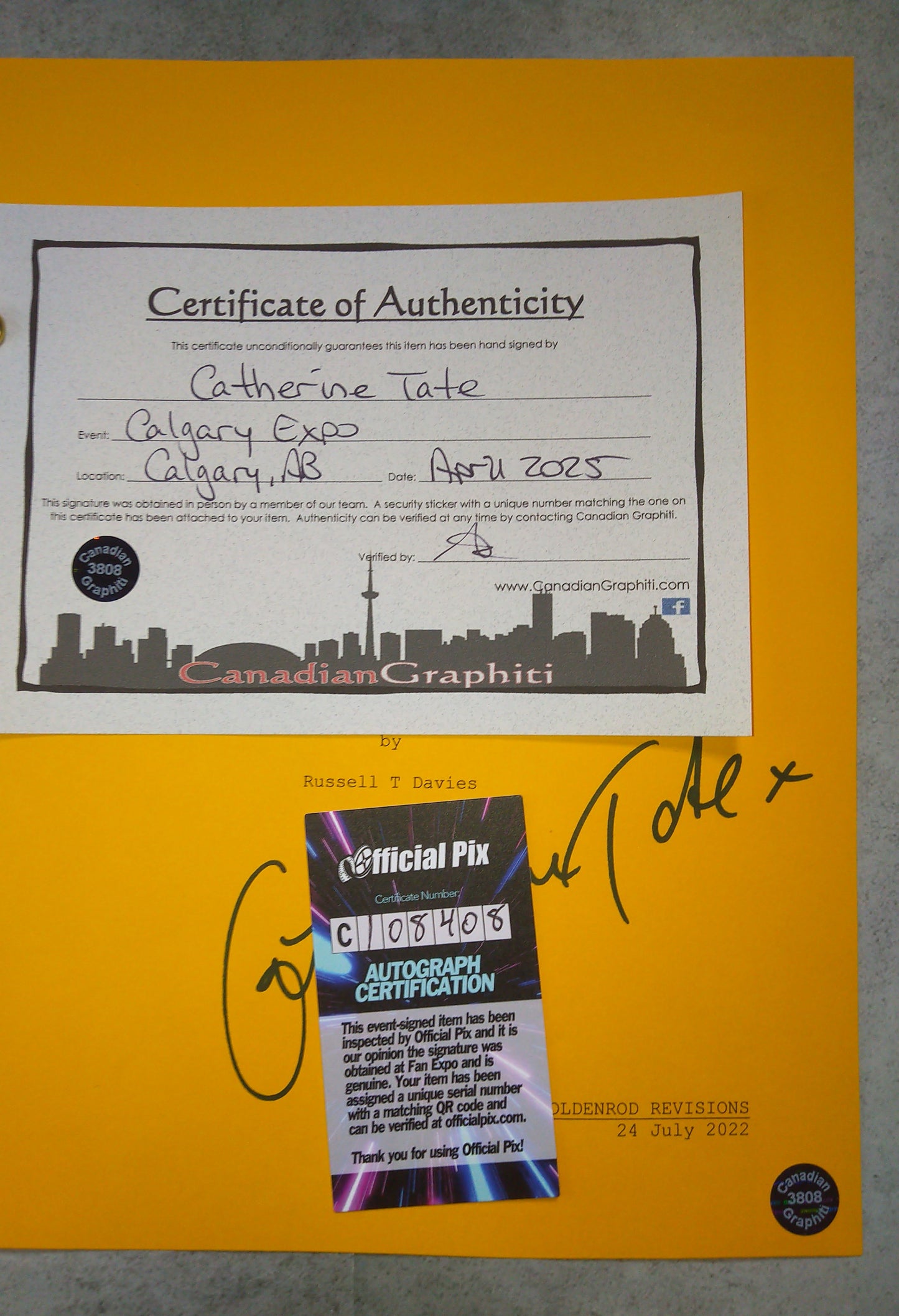 Catherine Tate Hand Signed Autograph Doctor Who Script COA + OPix