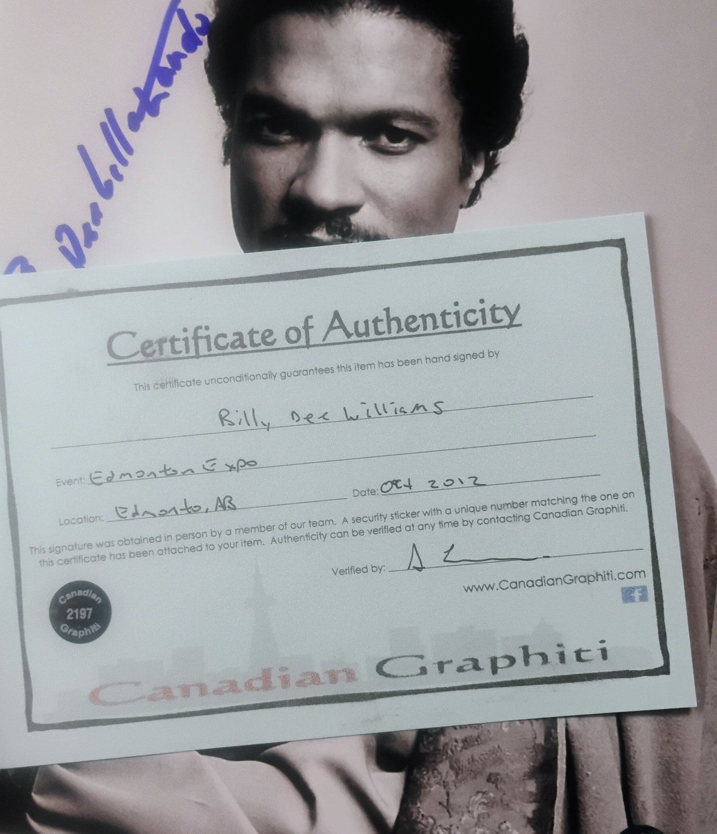 Billy Dee Williams Hand Signed Autograph 8x10 Photo COA Star Wars