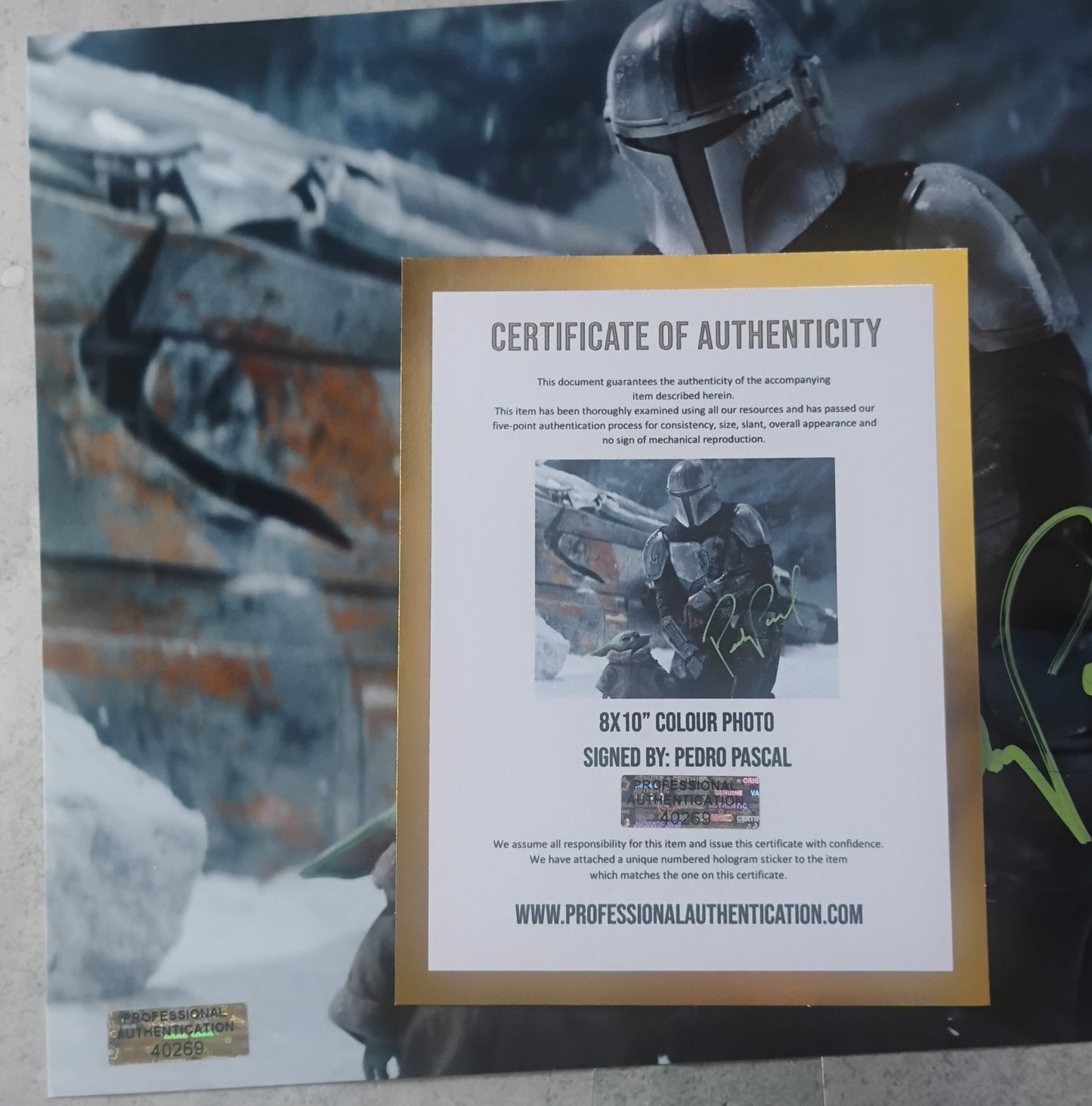 Pedro Pascal Hand Signed Autograph 8x10 Photo COA The Mandalorian