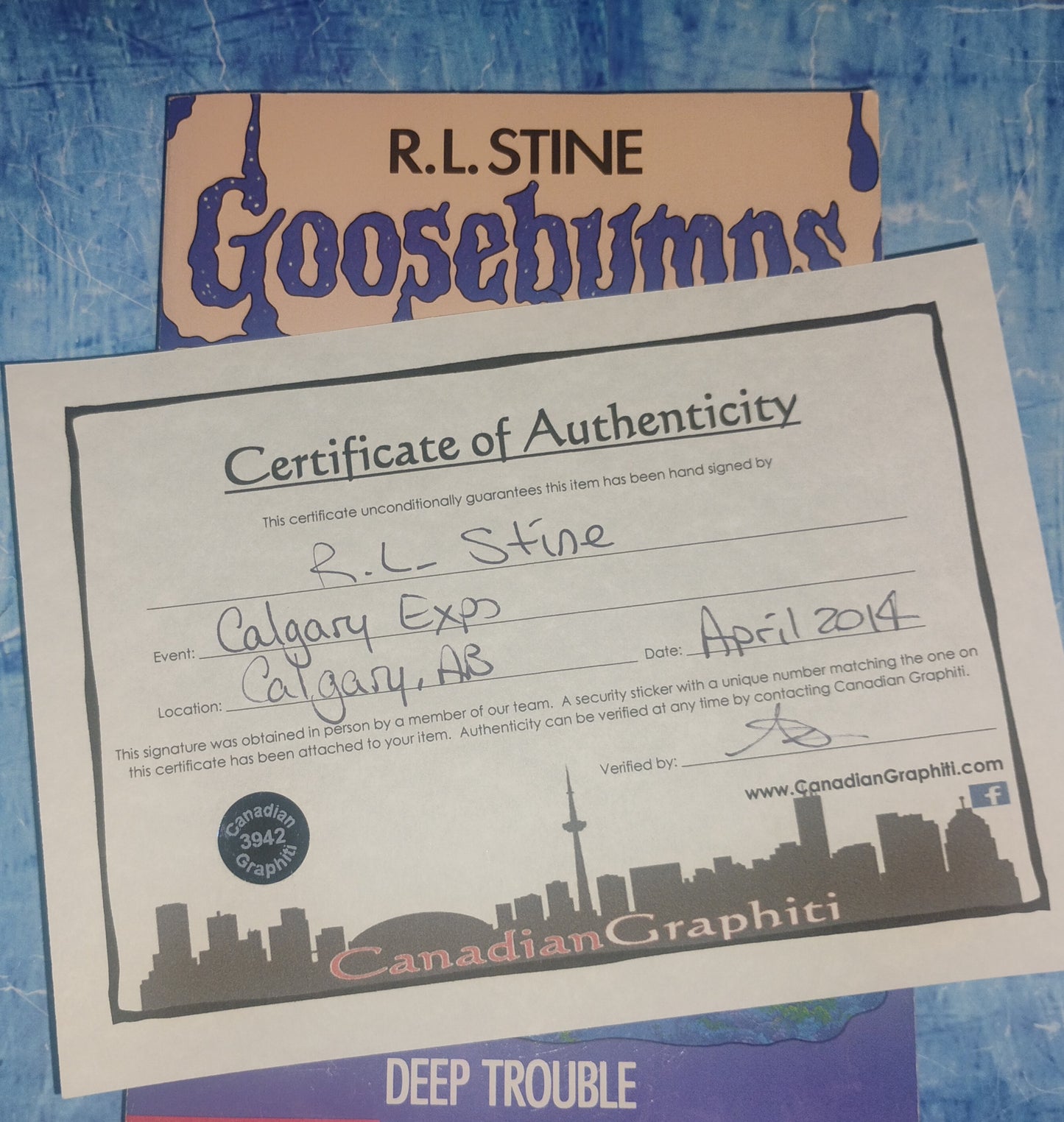 R.L. Stine Hand Signed Autograph Goosebumps Book COA