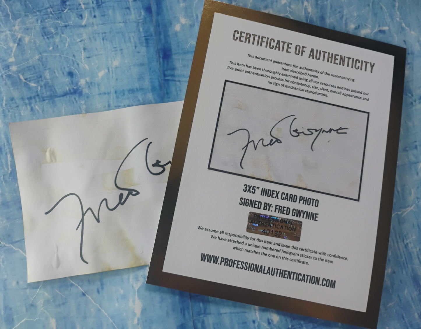 Fred Gwynne Hand Signed Autograph Index Card COA