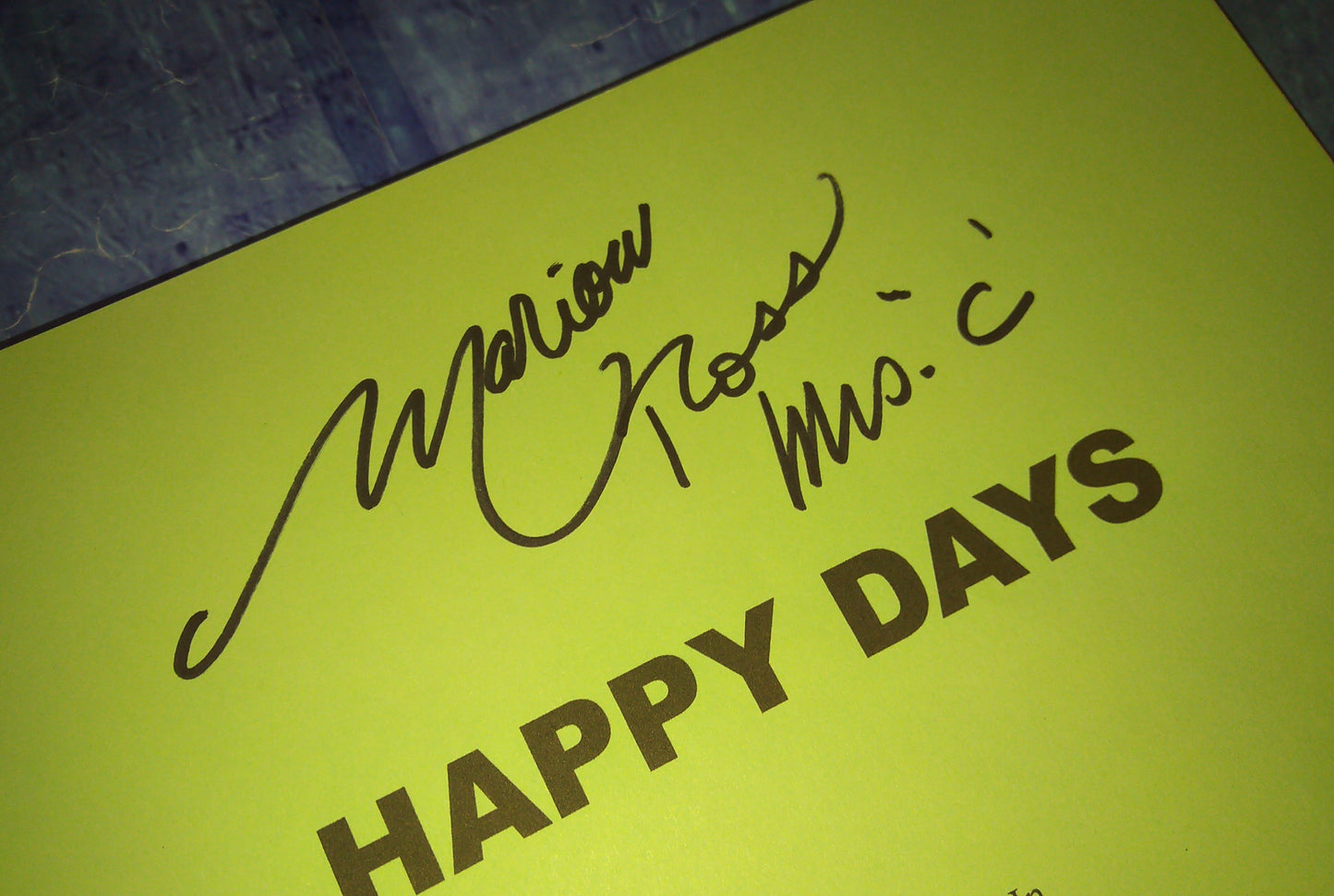 Marion Ross & Henry Winkler Hand Signed Autograph Happy Days Script COA