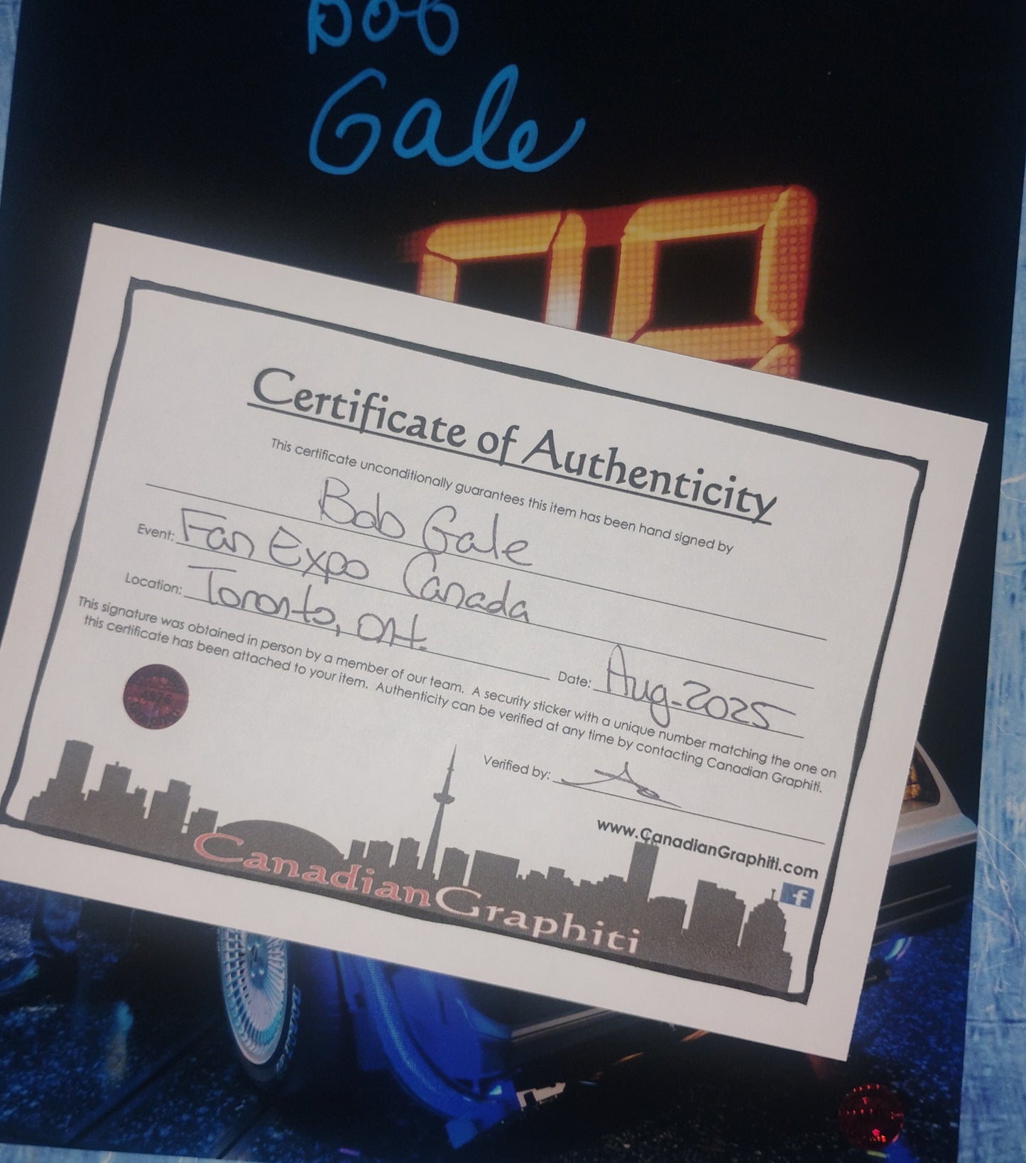 Bob Gale Hand Signed Autograph 8x10 Photo COA Back To The Future