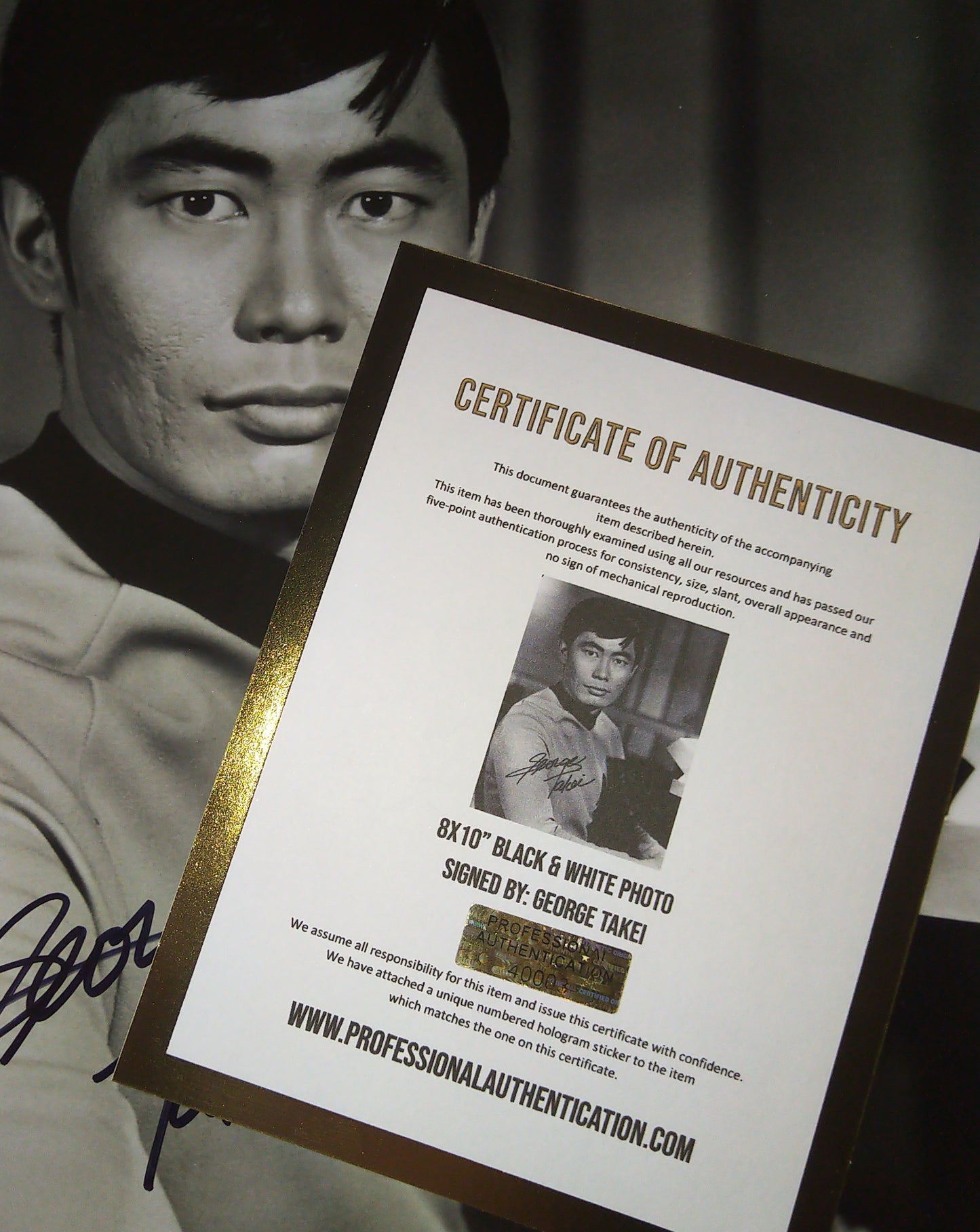 George Takei Hand Signed Autograph 8x10 Photo COA Star Trek