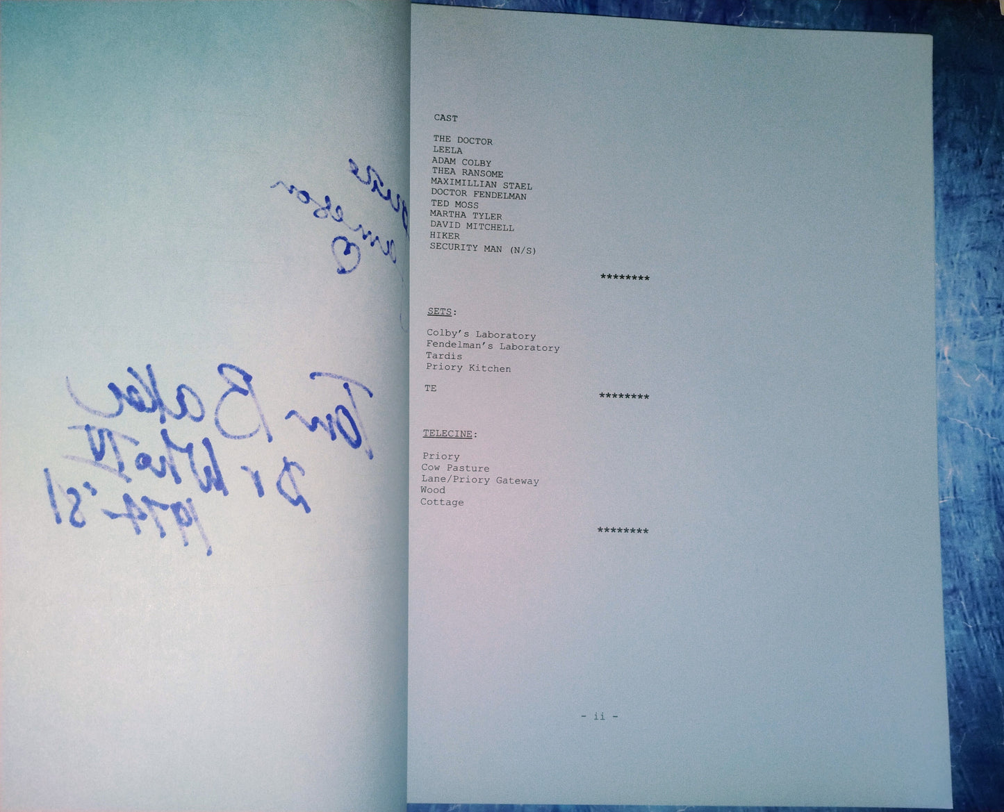 Louise Jameson & Tom Baker Hand Signed Autograph Doctor Who Script COA
