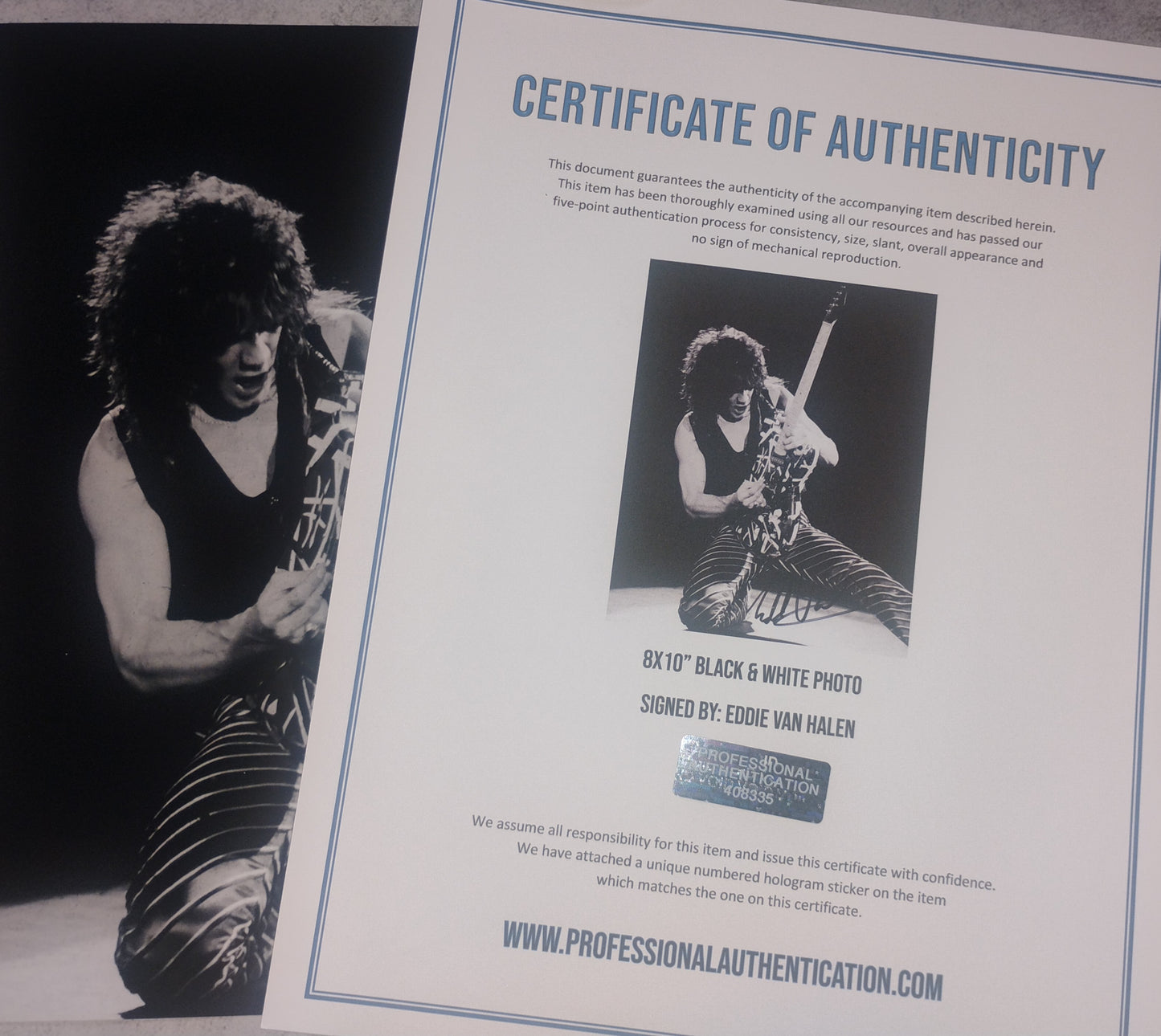 Eddie Van Halen Hand Signed Autograph 8x10 Photo COA
