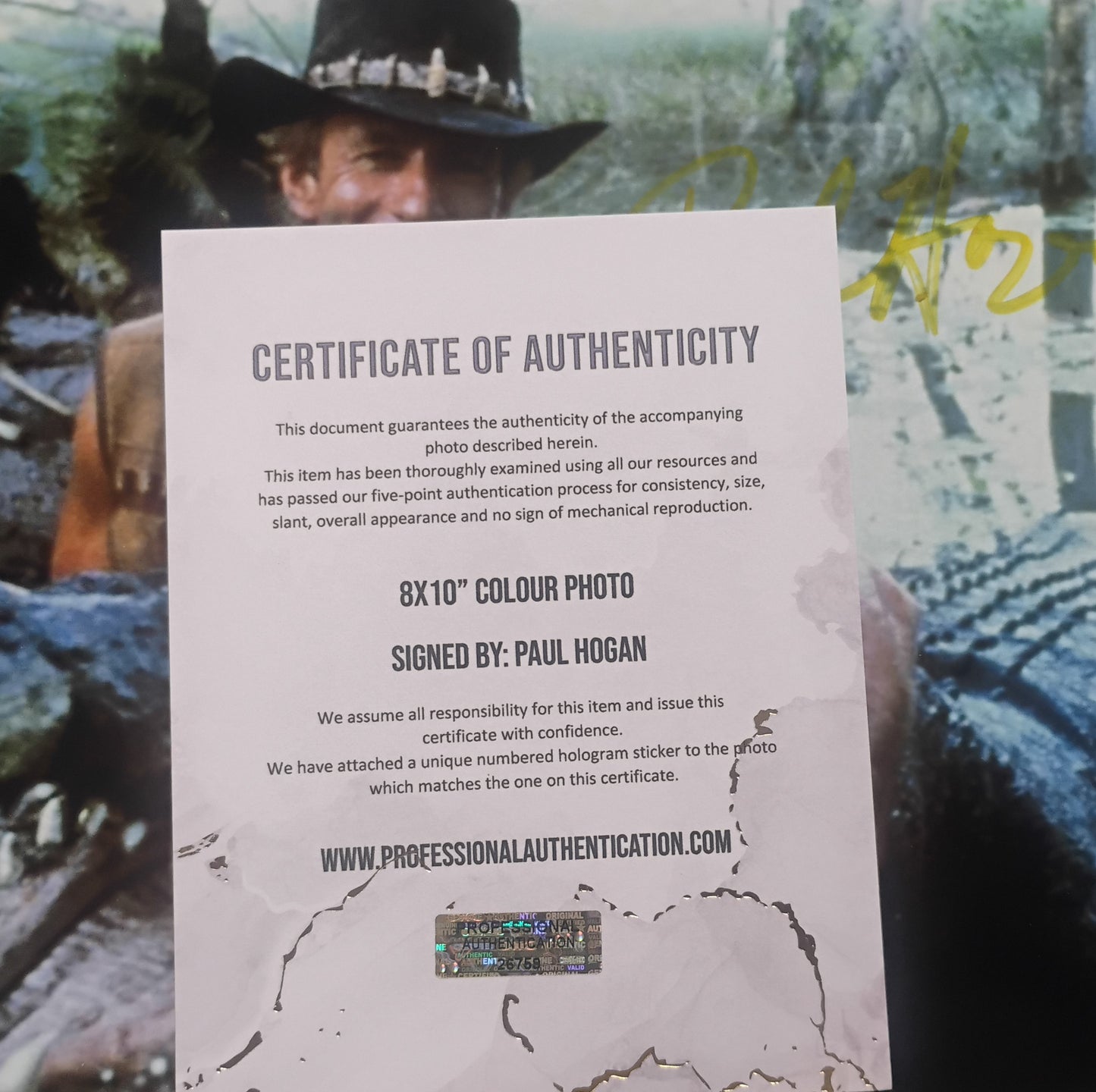 Paul Hogan Hand Signed Autograph 8x10 Photo COA Crocodile Dundee