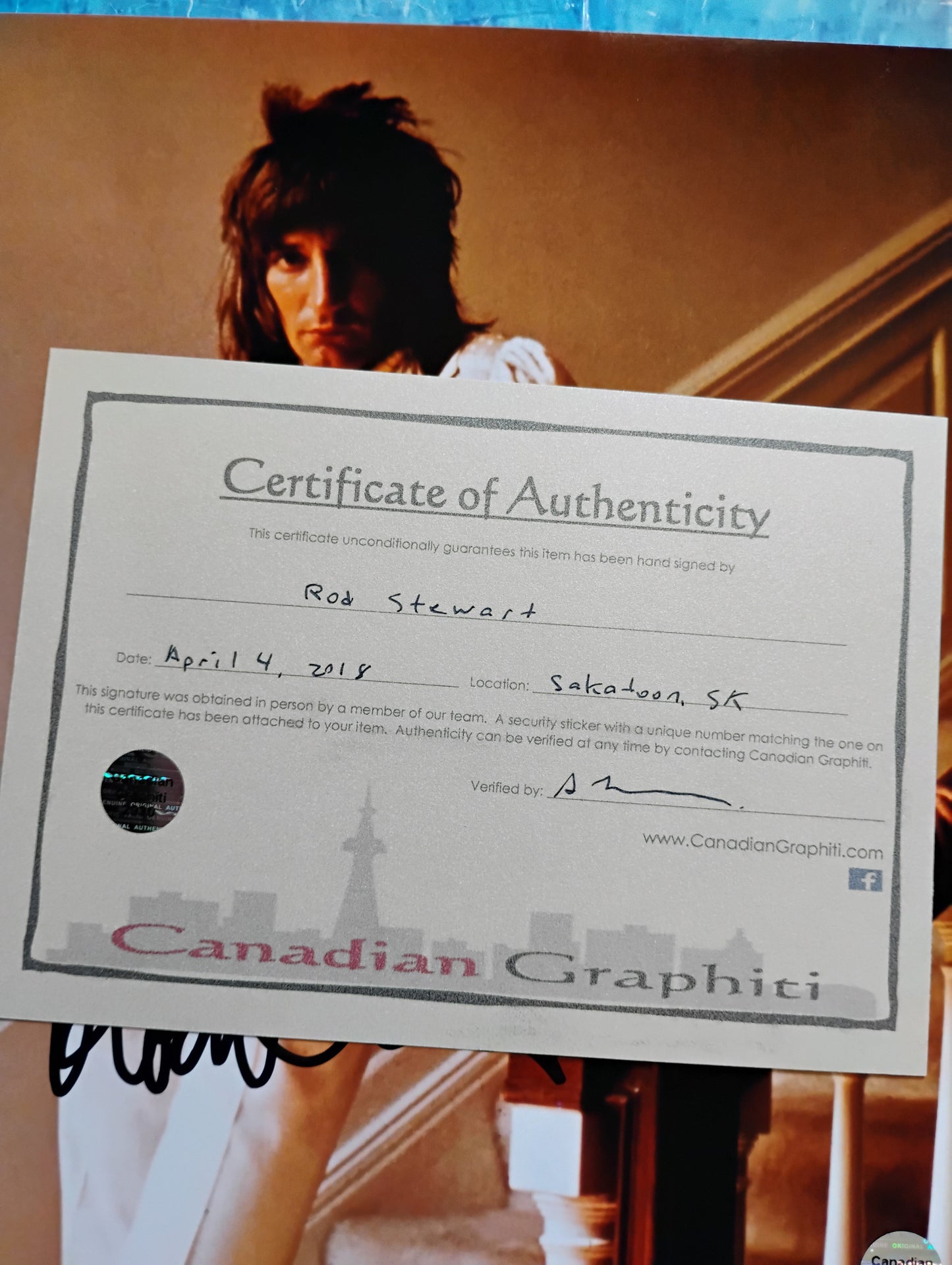Rod Stewart Hand Signed Autograph 8x10 Photo COA