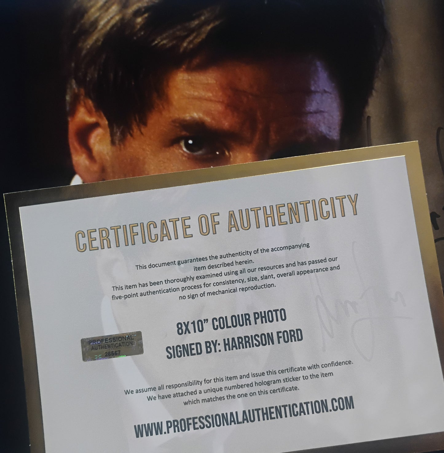 Harrison Ford Hand Signed Autograph 8x10 Photo COA