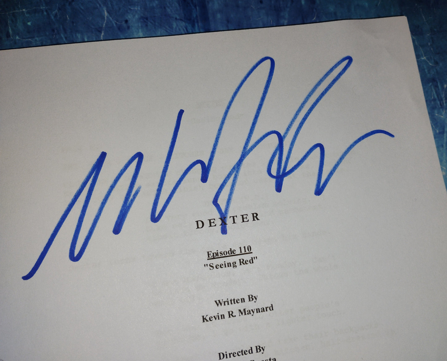 Michael C Hall Hand Signed Autograph Dexter Script COA