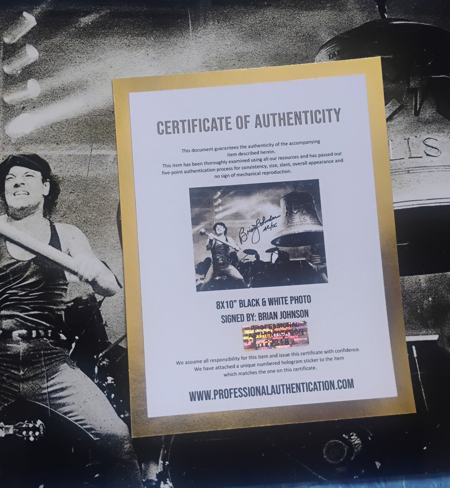 Brian Johnson AC/DC Hand Signed Autograph 8x10 Photo COA