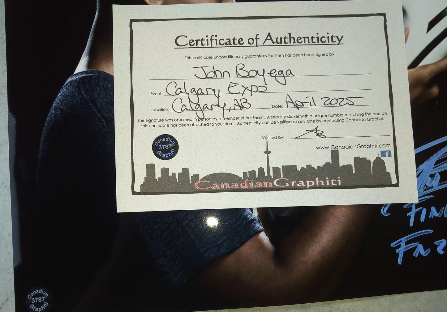 John Boyega Hand Signed Autograph 11x14 Photo COA Star Wars