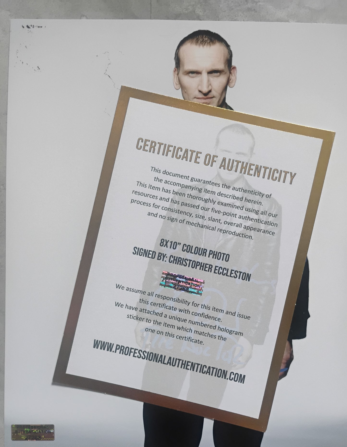 Christopher Eccleston Hand Signed Autograph 8x10 Photo COA Doctor Who