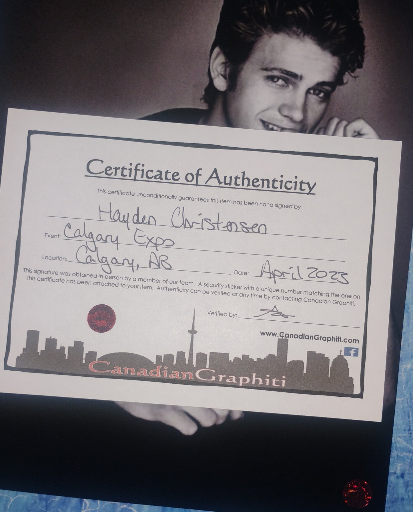 Hayden Christensen Hand Signed Autograph 8x10 Photo COA Star Wars