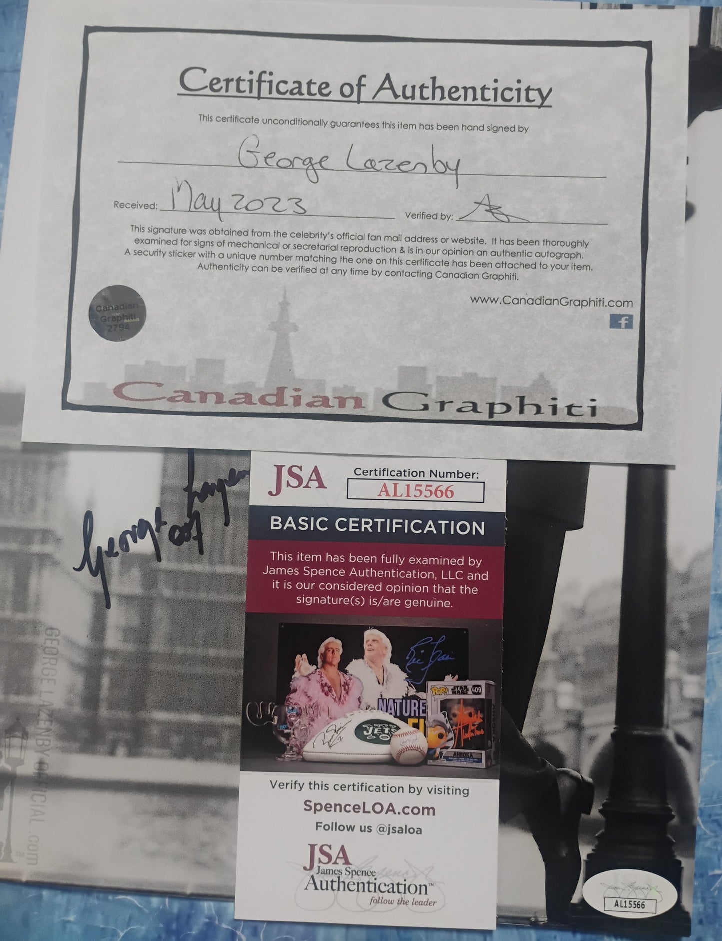 George Lazenby Hand Signed Autograph 8x10 Photo JSA COA James Bond
