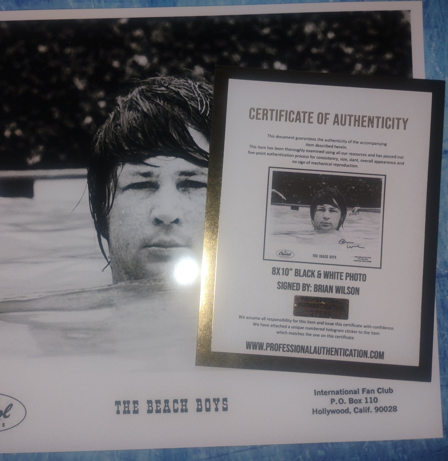 Brian Wilson Hand Signed Autograph 8x10 Photo COA Beach Boys