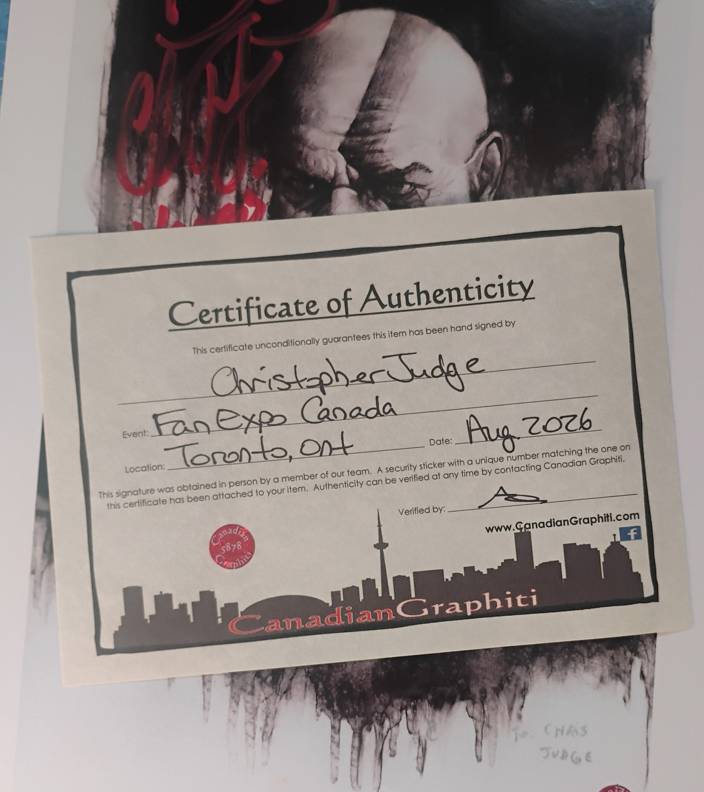 Christopher Judge Hand Signed Autograph Photo OPix COA God Of War Kratos