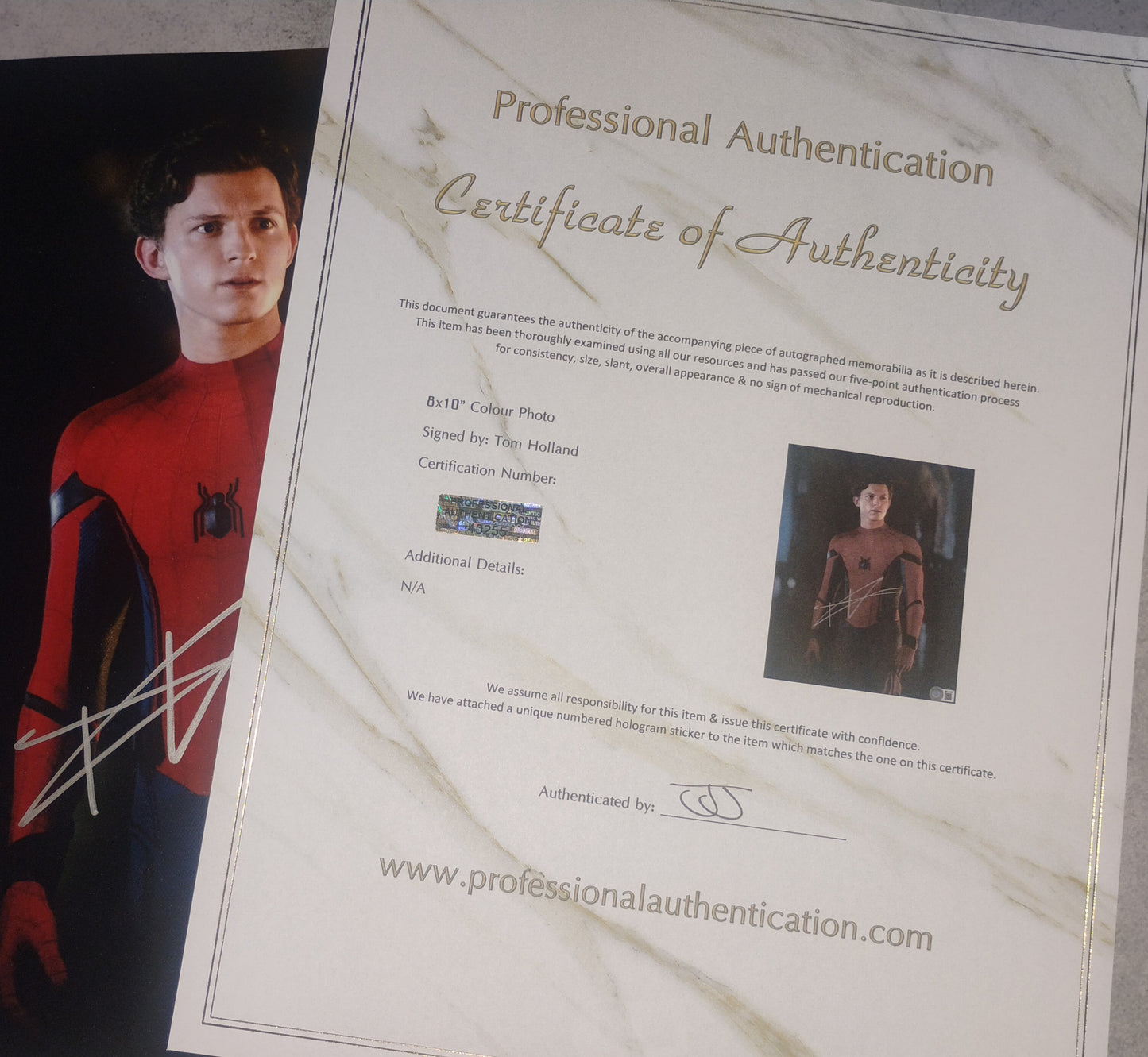 Tom Holland Hand Signed Autograph 8x10 Photo BAS COA Spider-man