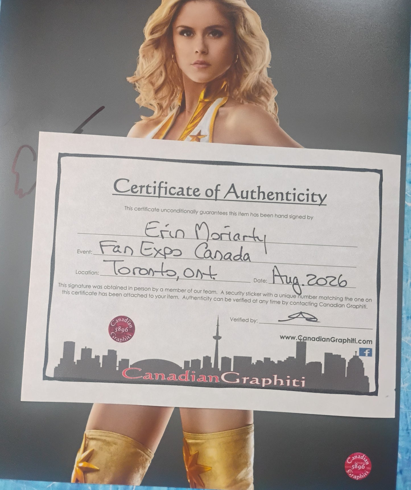 Erin Moriarty Hand Signed Autograph 8x10 Photo OPix COA The Boys