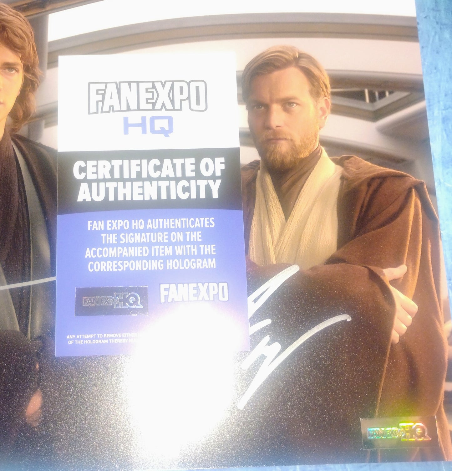 Hayden Christensen & Ewan McGregor Hand Signed Autograph 8x10 Photo COA Star Wars