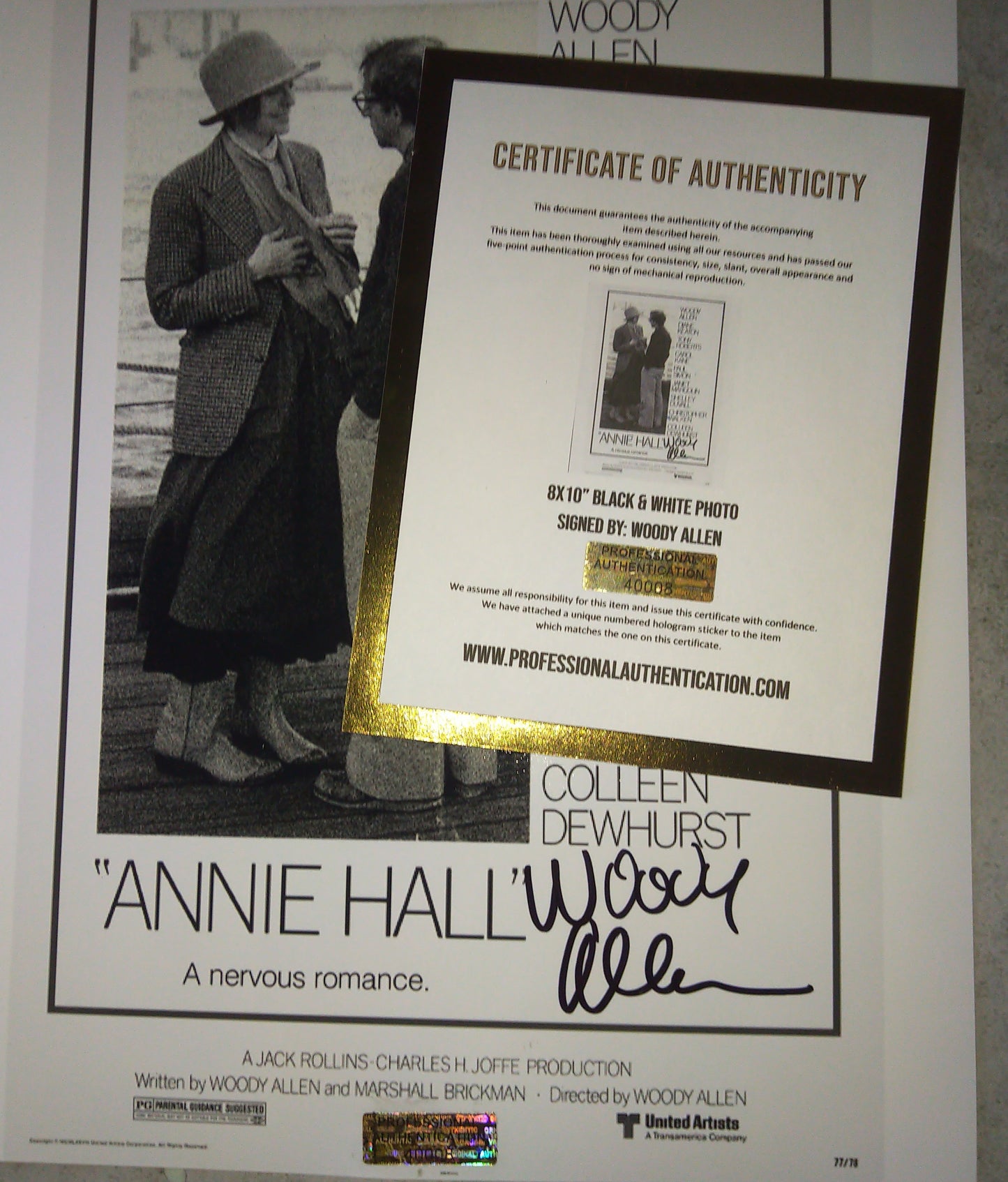 Woody Allen Hand Signed Autograph 8x10 Photo COA