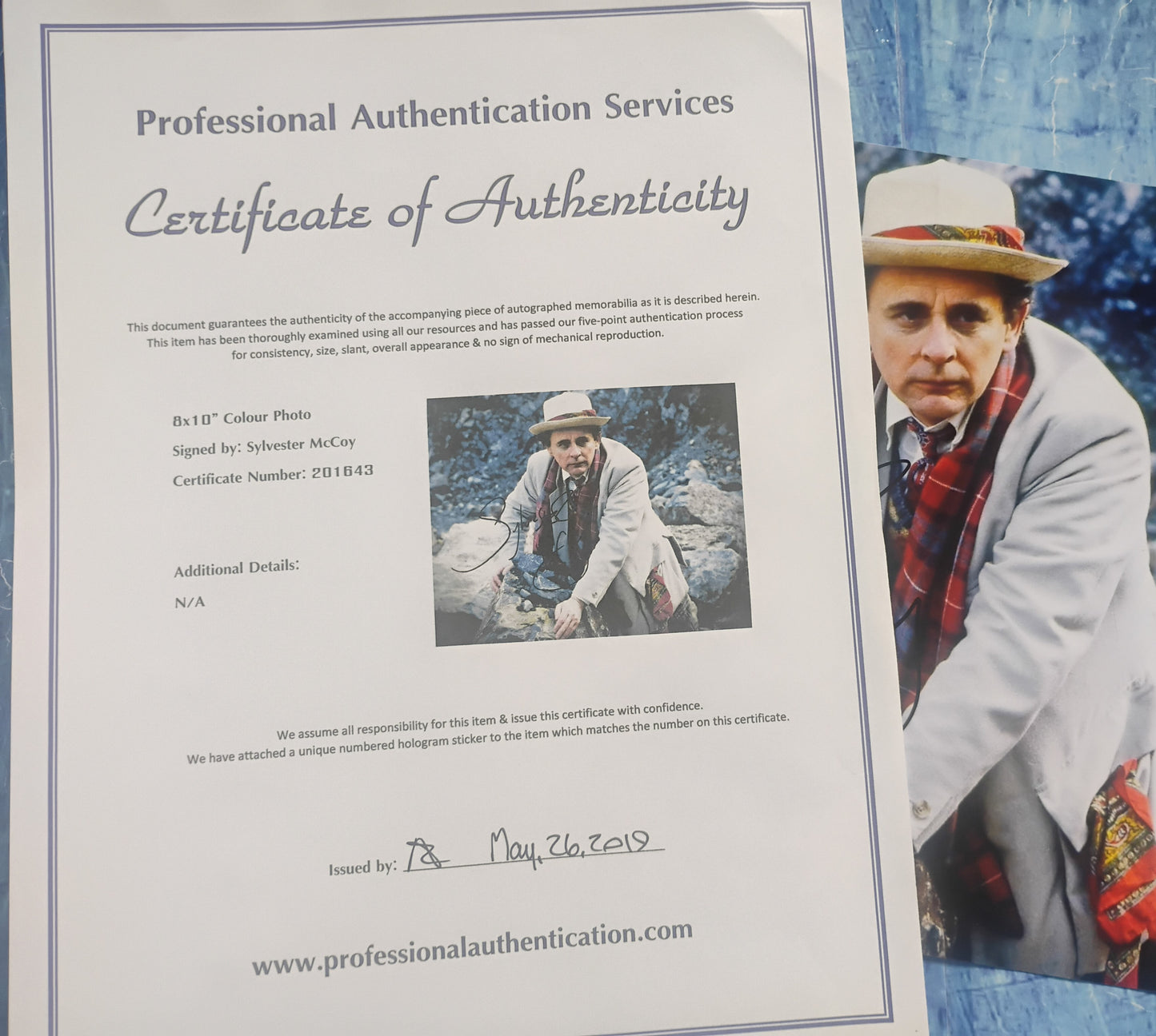 Sylvester McCoy Hand Signed Autograph 8x10 Photo COA Doctor Who