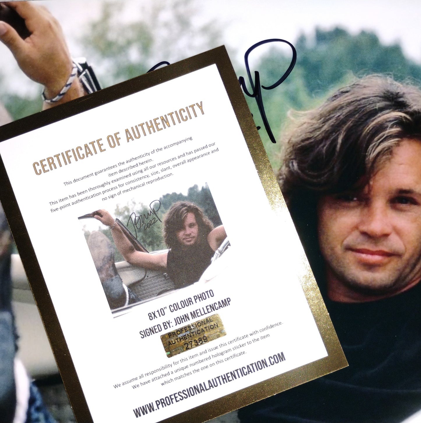 John Cougar Mellencamp Hand Signed Autograph 8x10 Photo COA