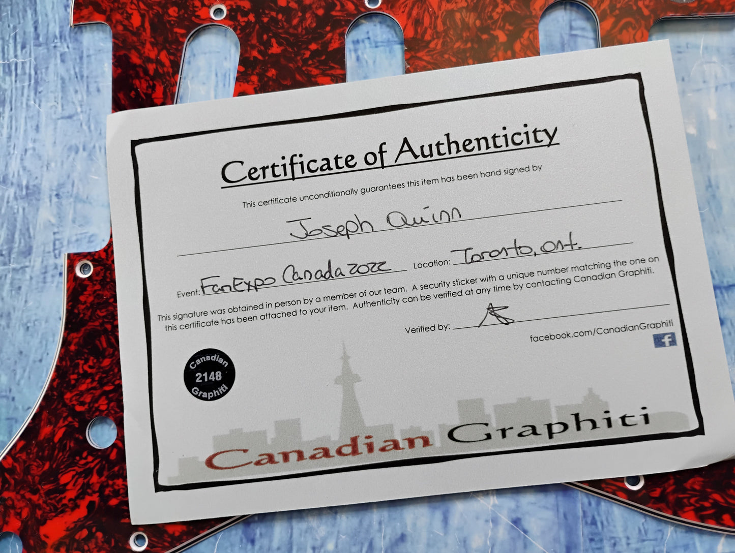 Joseph Quinn Hand Signed Autograph Guitar Pick COA Stranger Things