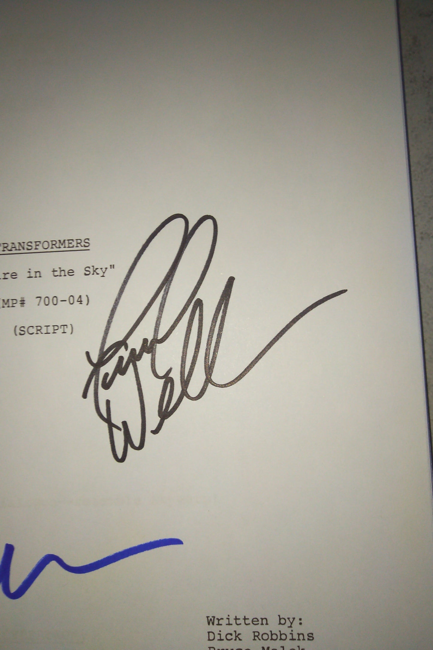 Peter Cullen & Frank Welker Hand Signed Autograph Transformers Script COA