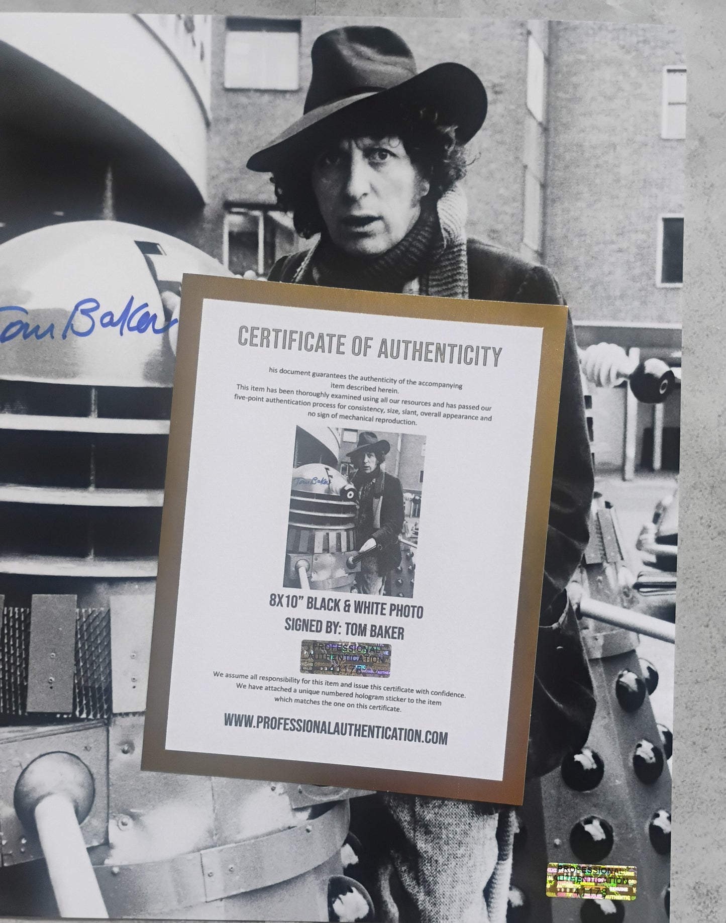 Tom Baker Hand Signed Autograph 8x10 Photo COA Doctor Who
