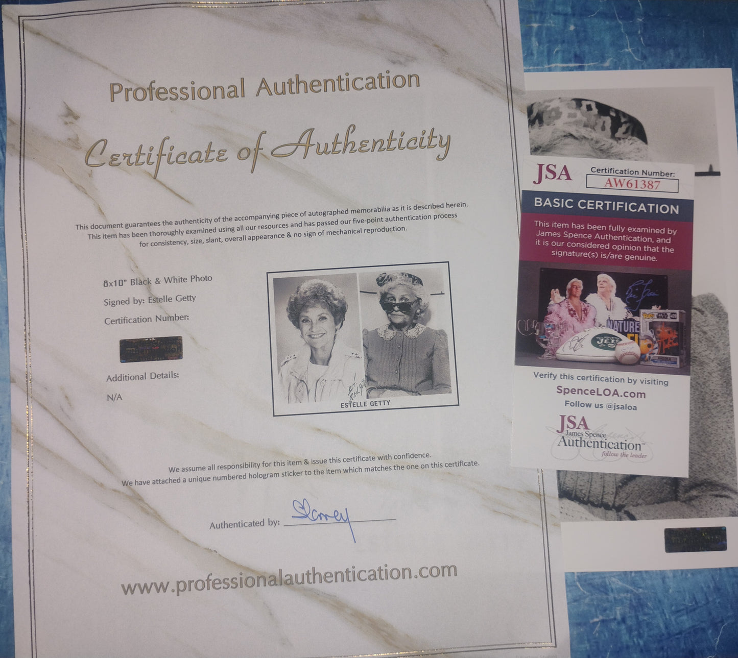 Estelle Getty Hand Signed Autograph 8x10 Photo JSA COA Golden Girls
