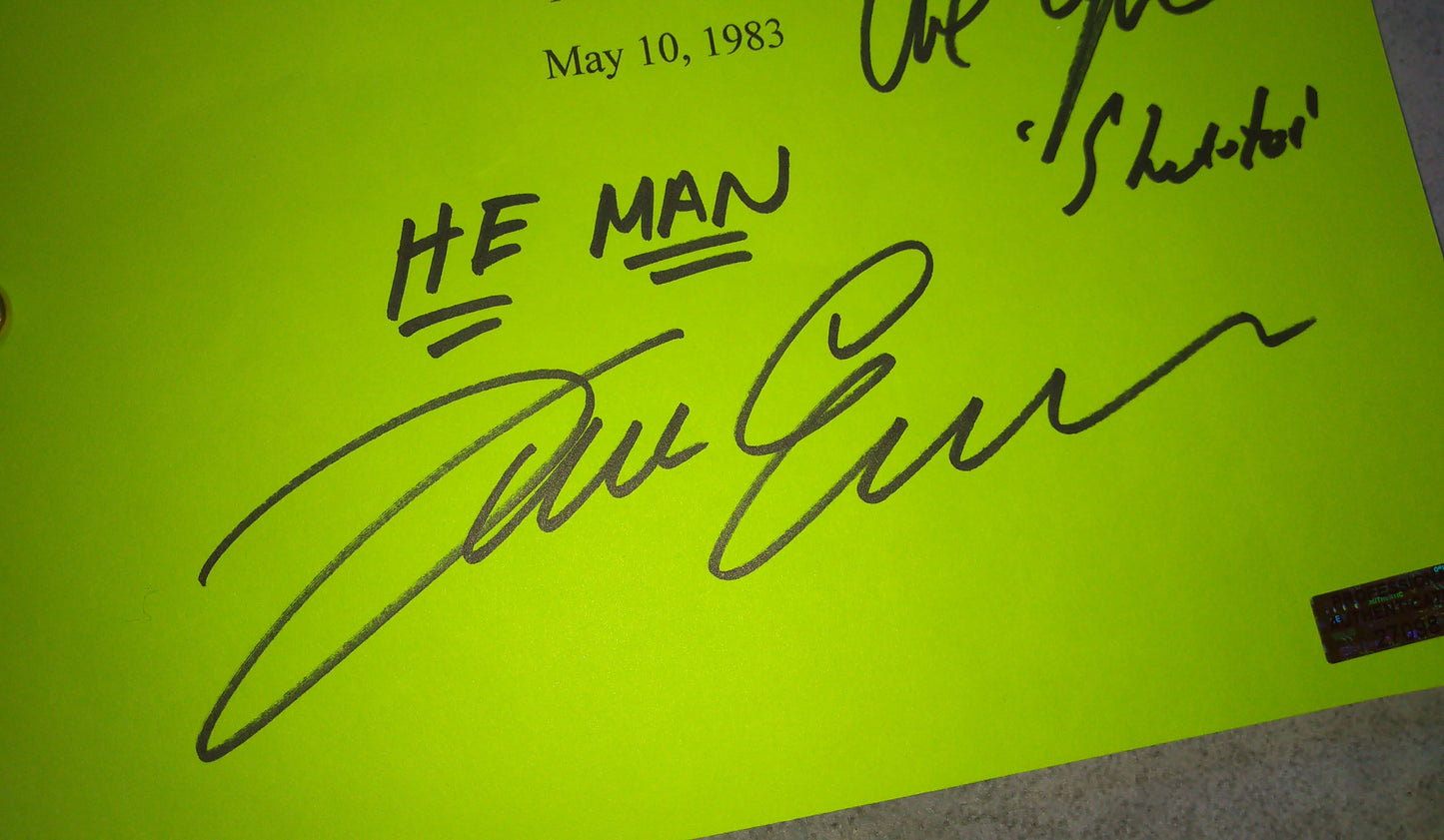 Alan Oppenheimer & John Erwin Hand Signed Autograph He-man Script COA
