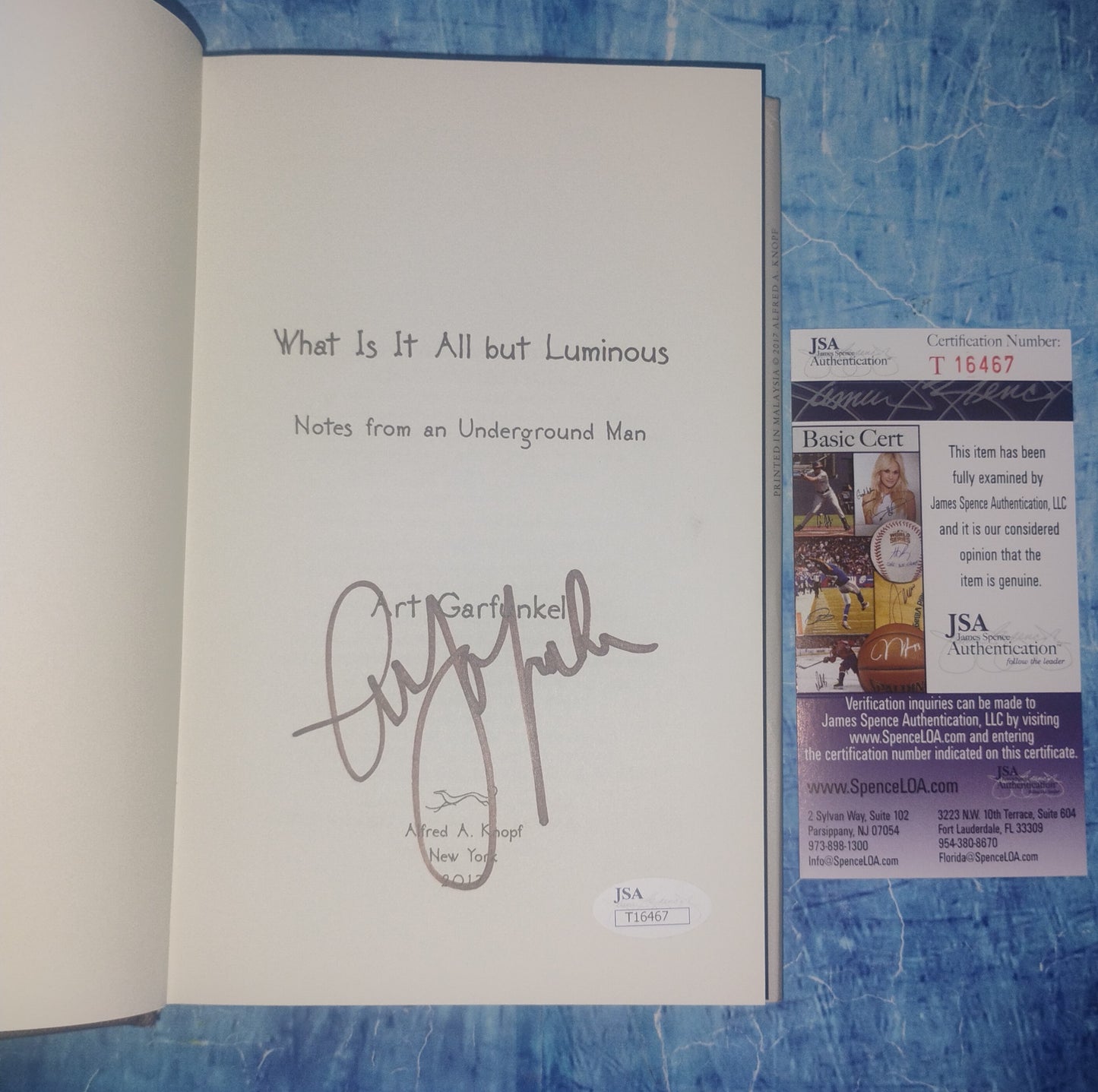 Art Garfunkel Hand Signed Autograph Book JSA COA