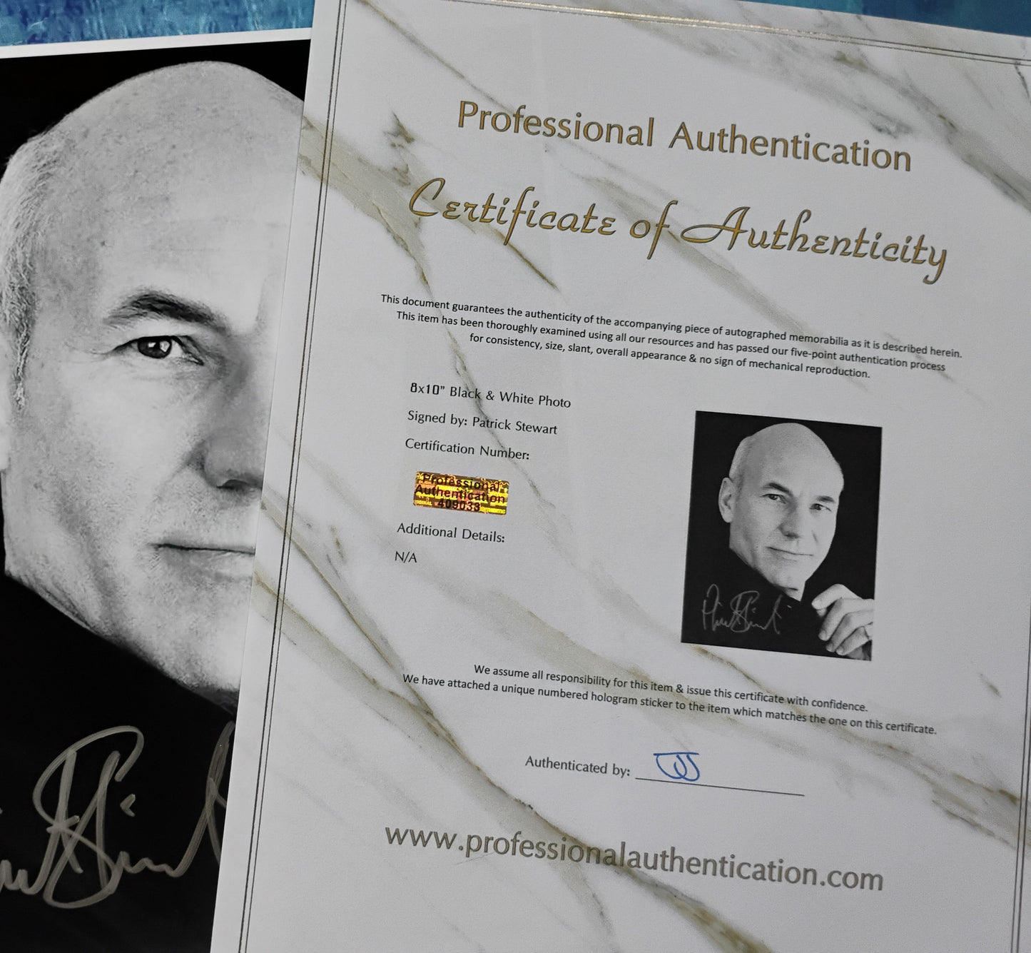 Patrick Stewart Hand Signed Autograph 8x10 Photo COA