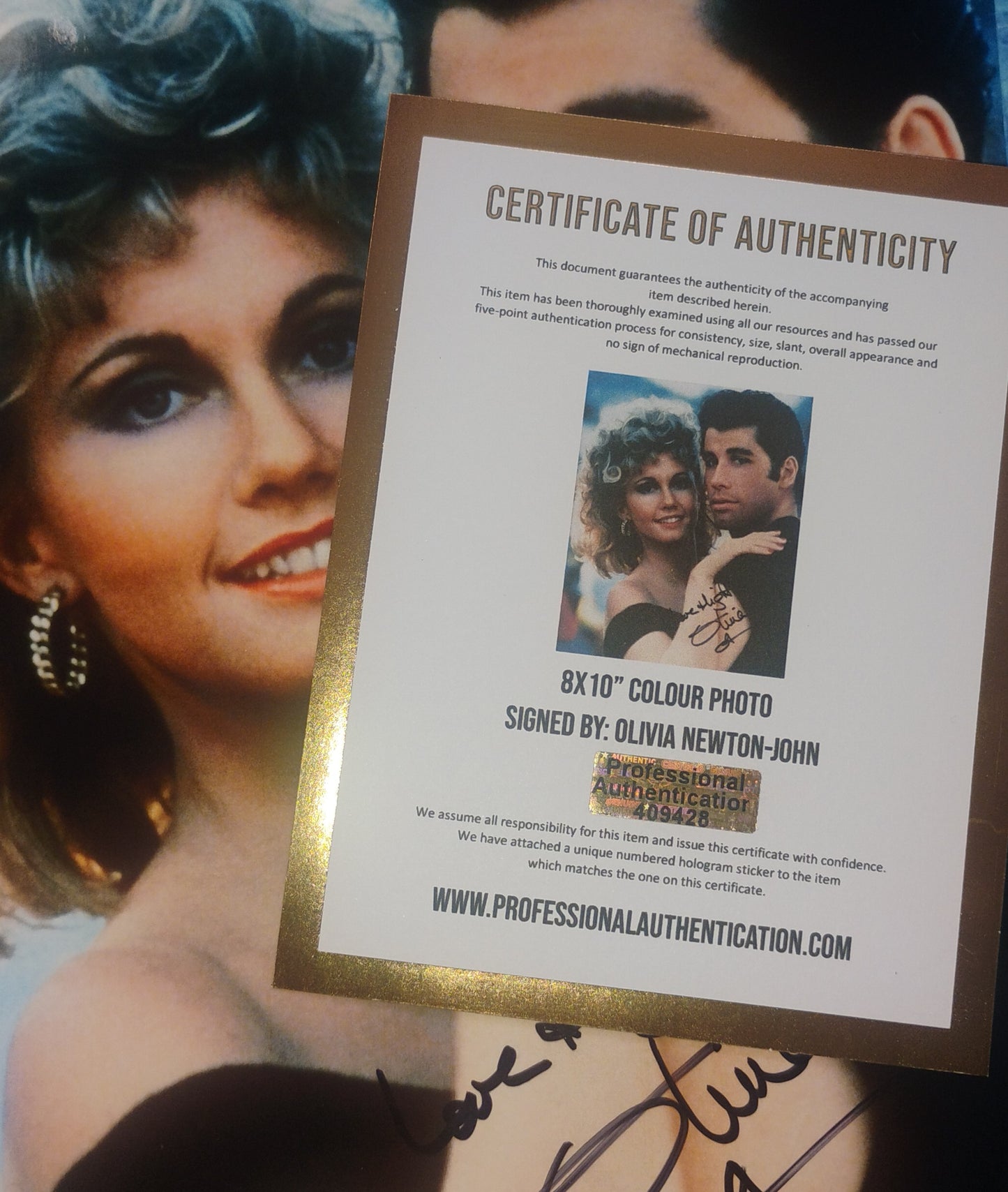 Olivia Newton-John Hand Signed Autograph 8x10 Photo COA Grease