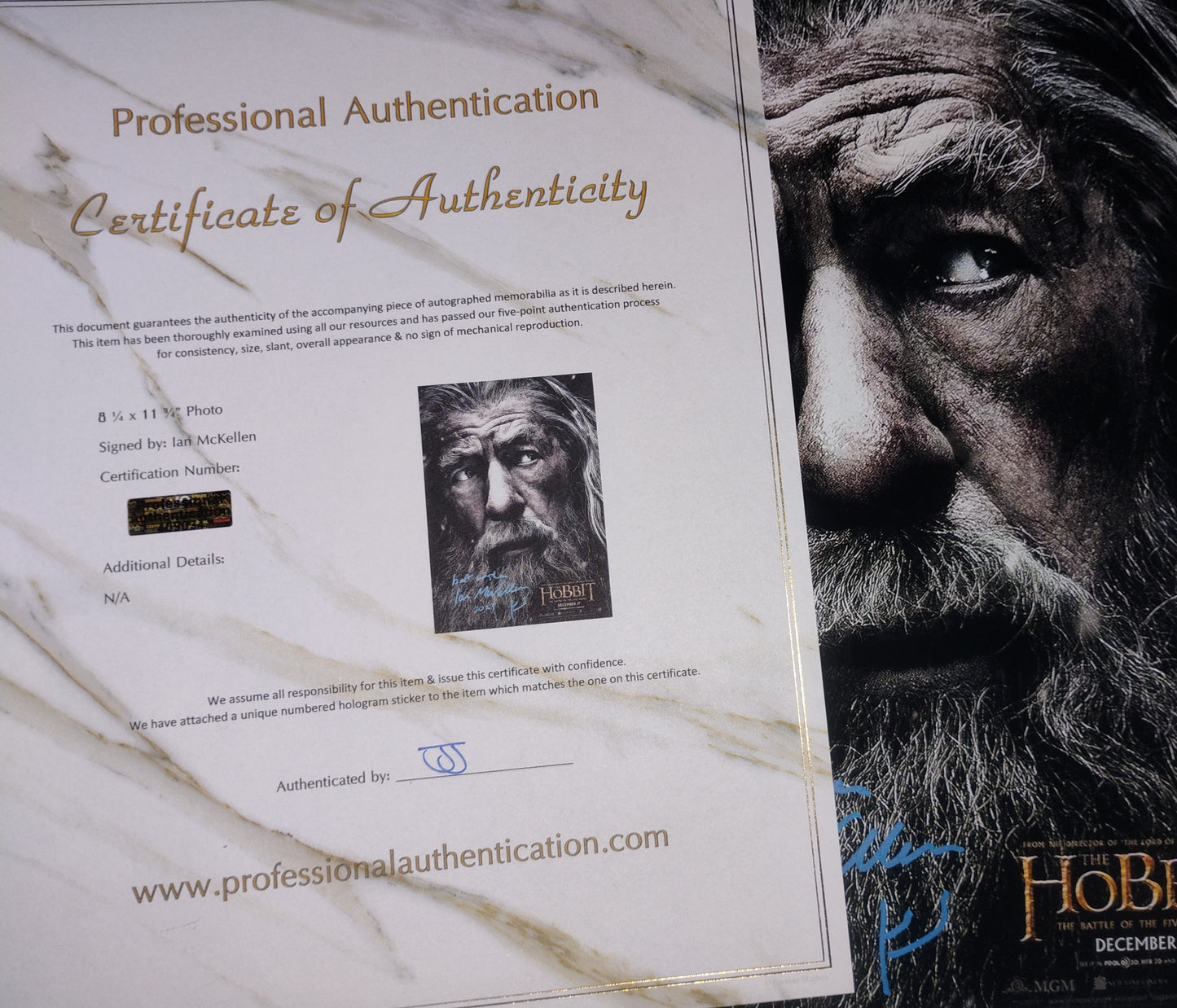 Ian McKellen Hand Signed Autograph Photo COA Lord Of The Rings