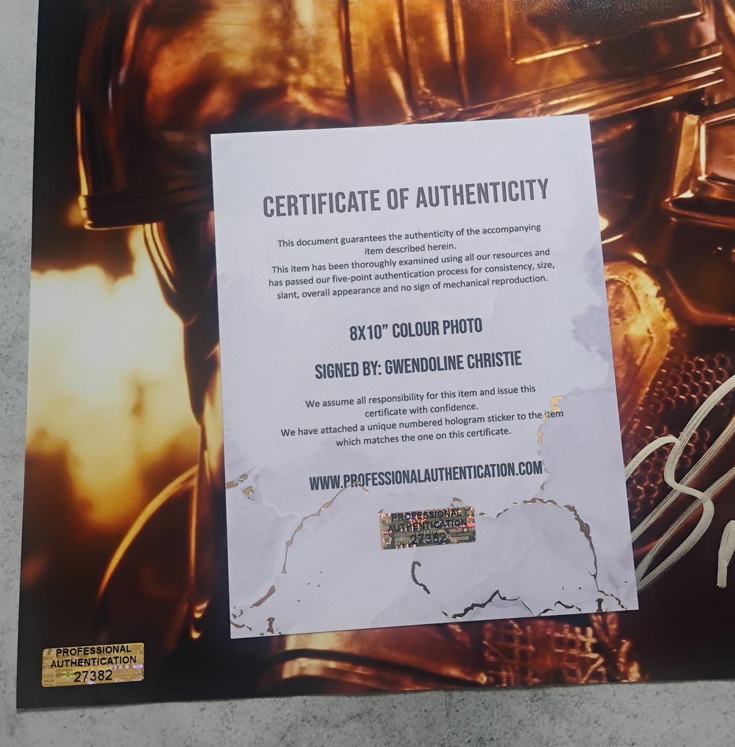 Gwendoline Christie Hand Signed Autograph 8x10 Photo COA Star Wars