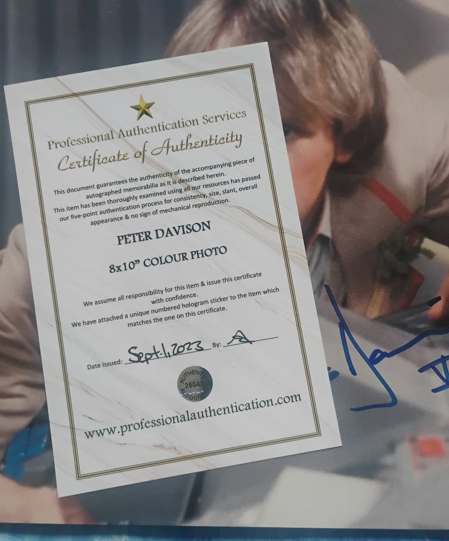 Peter Davison Hand Signed Autograph 8x10 Photo COA Doctor Who