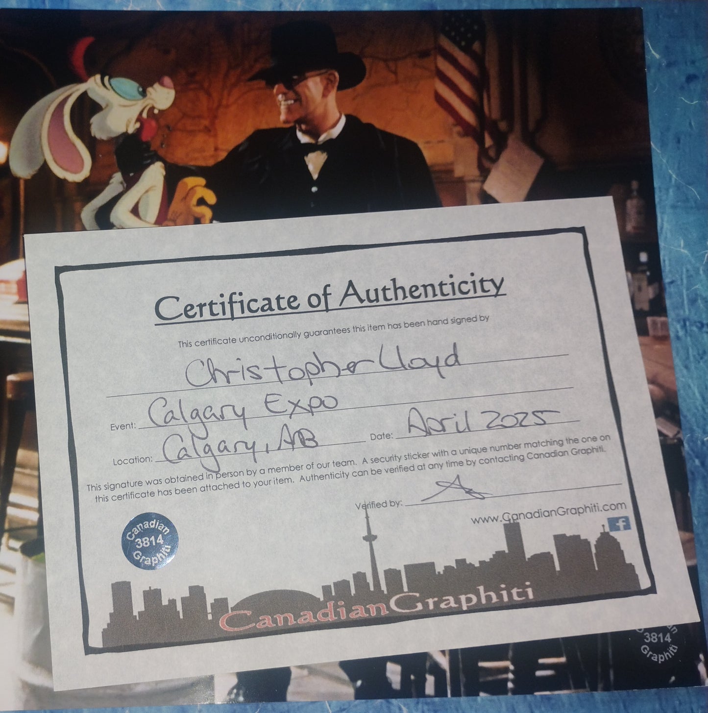 Christopher Lloyd Hand Signed Autograph 8x10 Photo COA Roger Rabbit