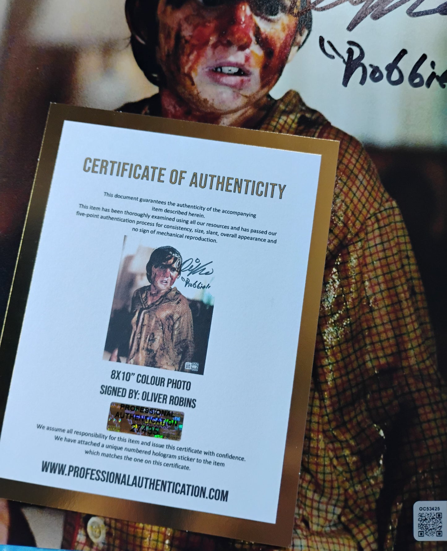 Oliver Robbins Hand Signed Autograph 8x10 Photo COA Poltergeist
