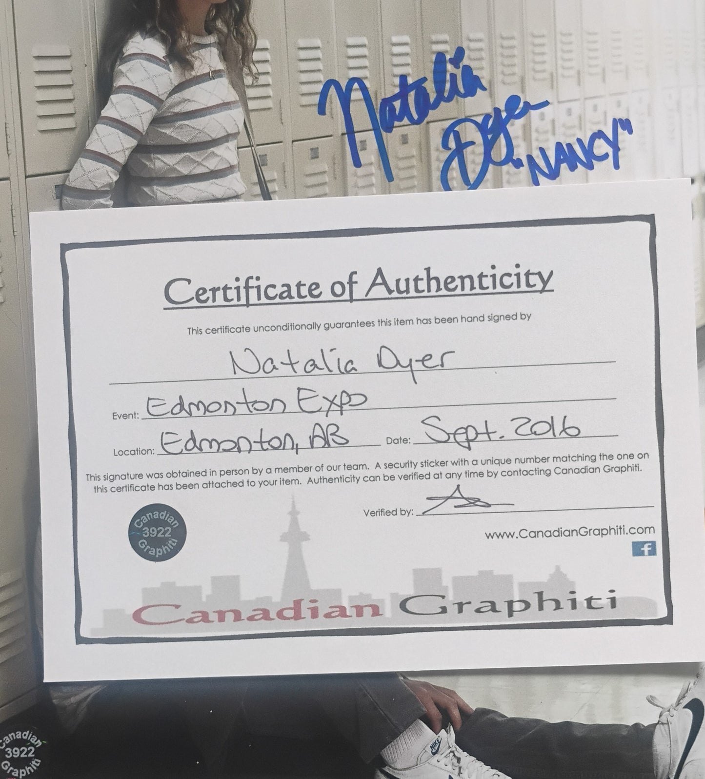 Natalia Dyer Hand Signed Autograph 8x10 Photo COA Stranger Things